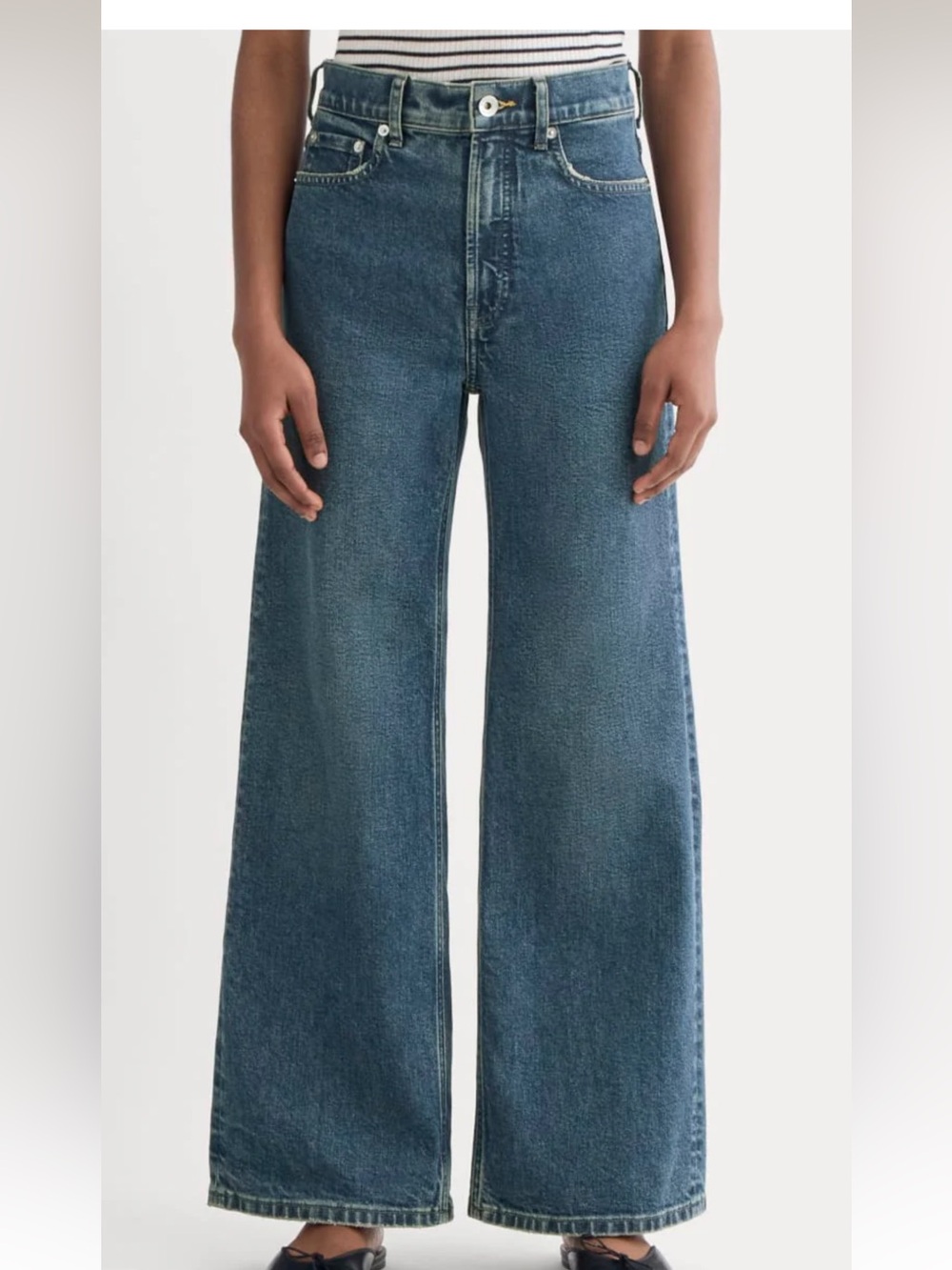 Everlane Women's High Rise Sailor jeans flare cropped